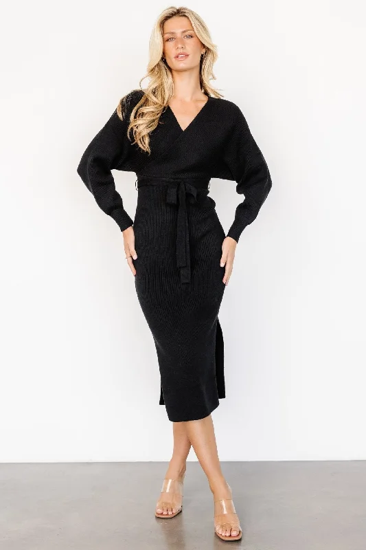 Integrated Design Sammi Faux Wrap Dress | Black