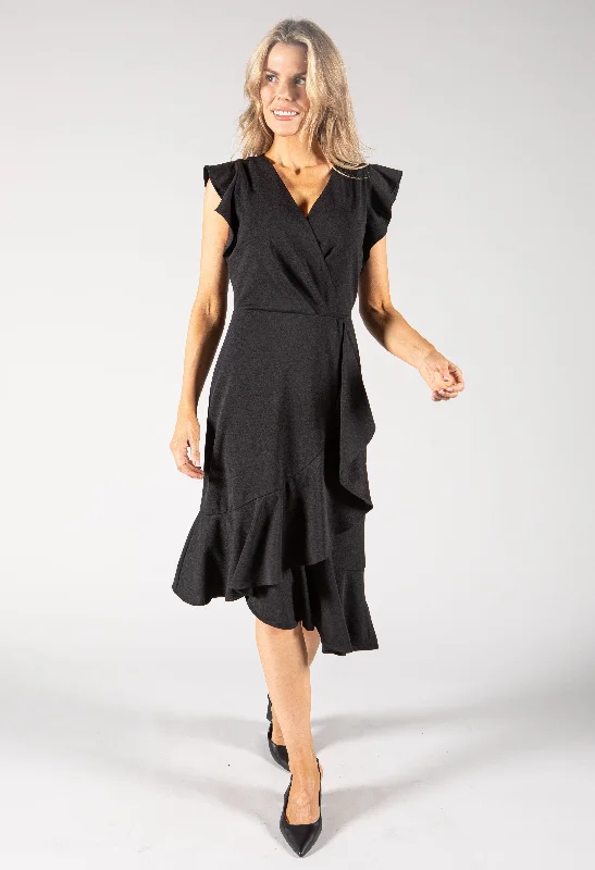 Quality Tailoring Ruffle Midi Dress