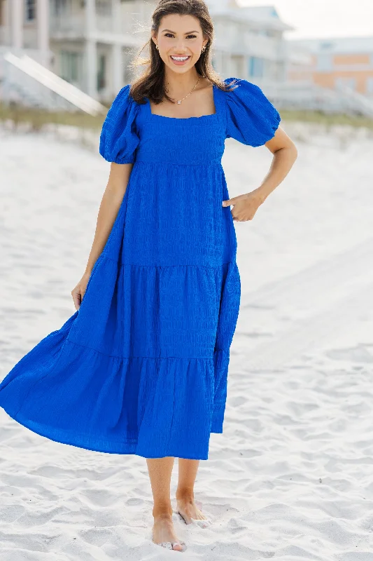 Relaxed Style Think About It Blue Midi Dress