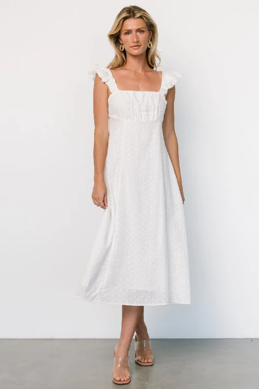 Classic Choice Kiara Eyelet Midi Dress | Off White