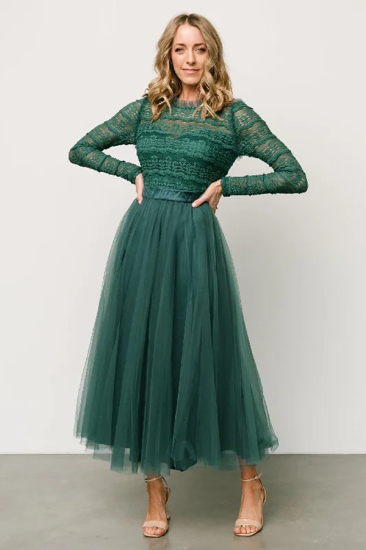 Modern Comfort Lonnie Tulle Dress | Emerald