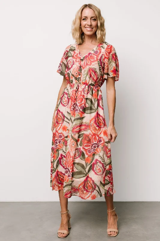 Romantic Temperament Junie Midi Dress | Multi Print