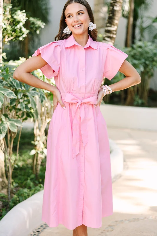 Street Fashion All In A Dream Pink Midi Dress