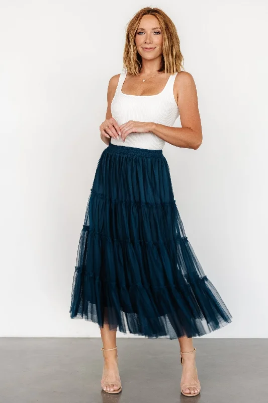 Sports Style Galena Tulle Skirt | Deep Topaz