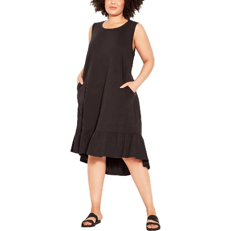 Fashion Pioneer Zim & Zoe Womens Plus Mid Calf Cotton Midi Dress