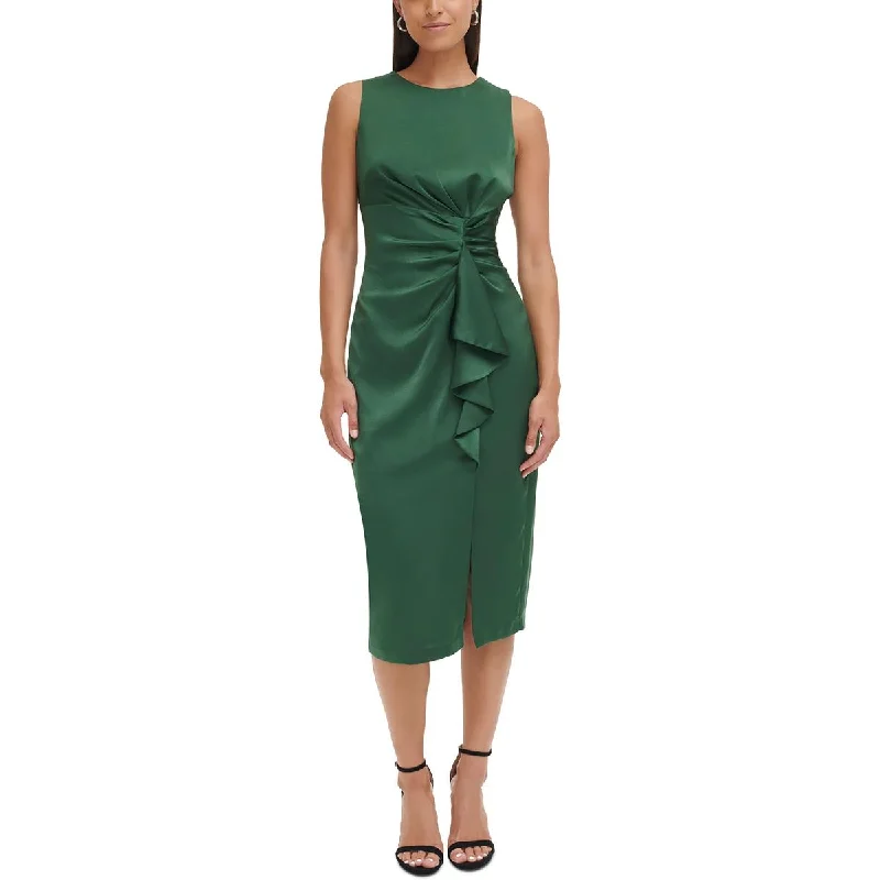 Minimal Style Vince Camuto Womens Ruched Mid Calf Midi Dress