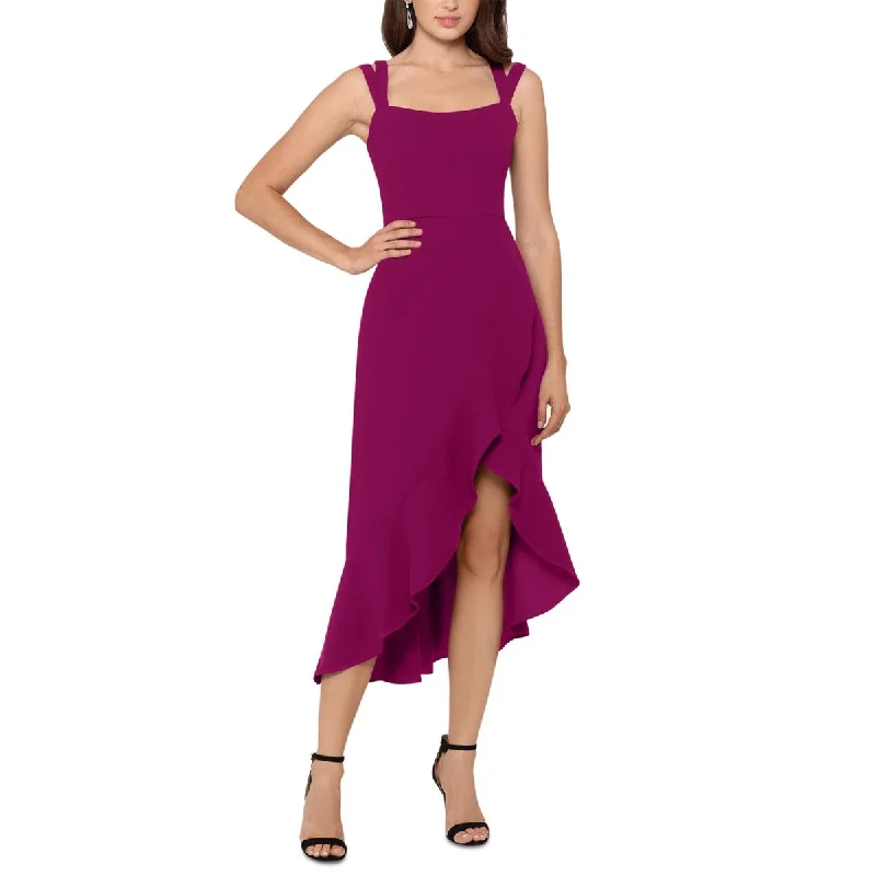 Design Trend Xscape Womens Flounce Double Strap Midi Dress