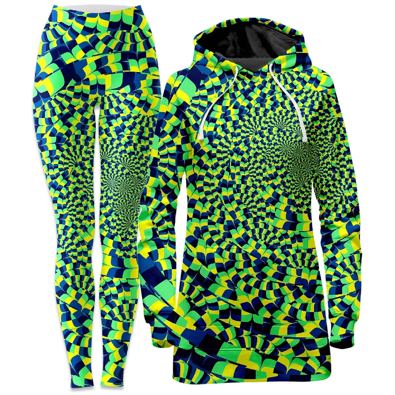 Sweet Breath Green Portal Hoodie Dress and Leggings Combo