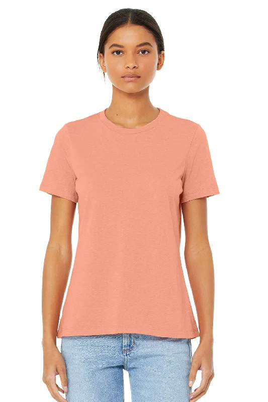 Exquisite Details Bella + Canvas Womens Short Sleeve Crewneck T-Shirt - Sunset Orange