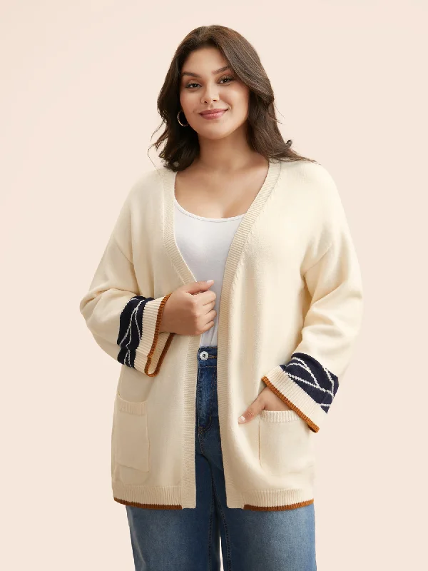 Fashion Concept Supersoft Essentials Contrast Jacquard Cardigan