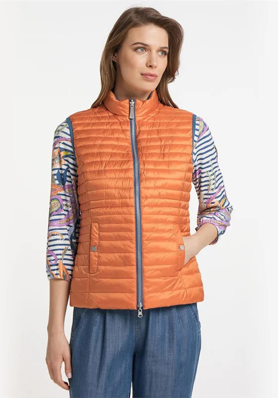 Personal Charm Barbara Lebek Reversible Short Gilet, Orange & Blue