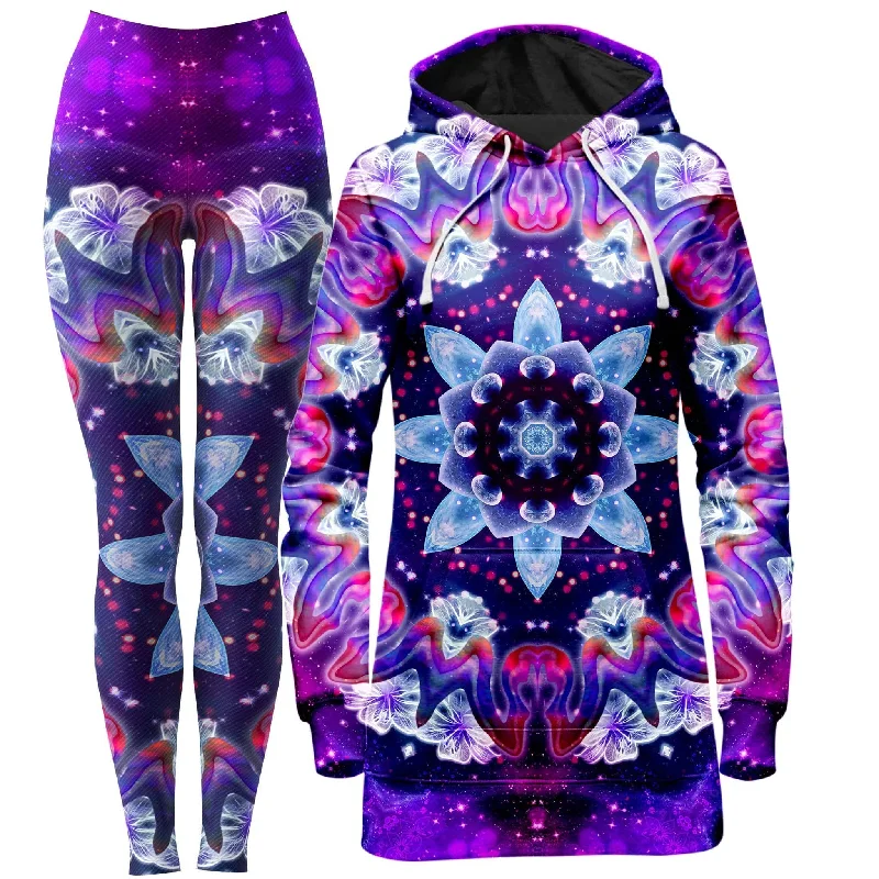 Fashionable In The Times Sonic Blossom Hoodie Dress and Leggings Combo