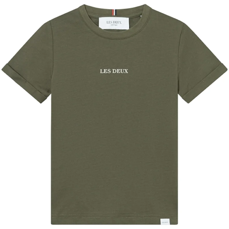 New Products Les Deux Kids Olive Night/Ivory Lens T-shirt