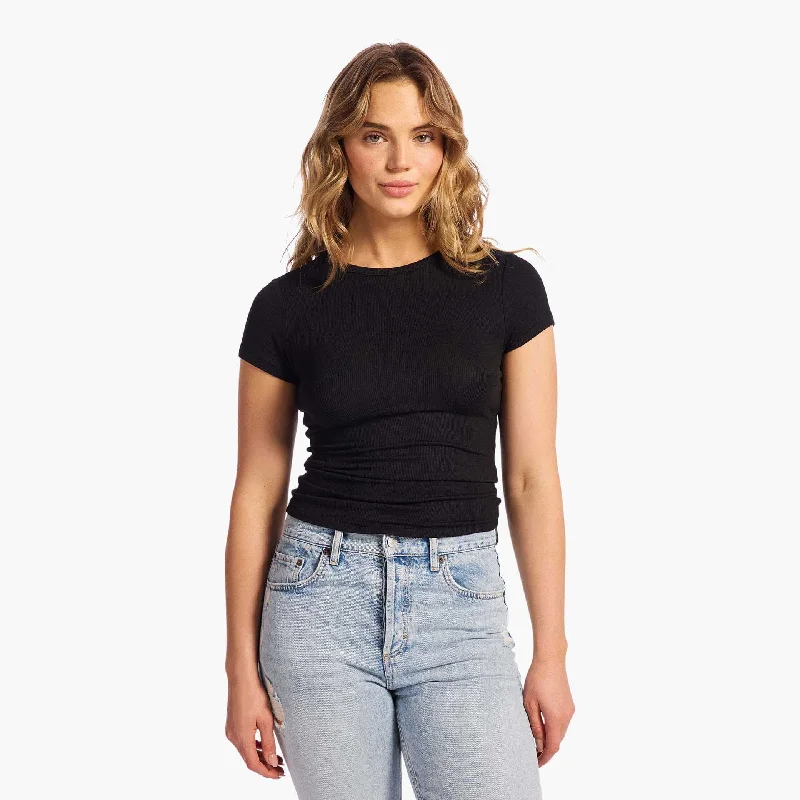 Design Trend Slinky Rib Tee | Black