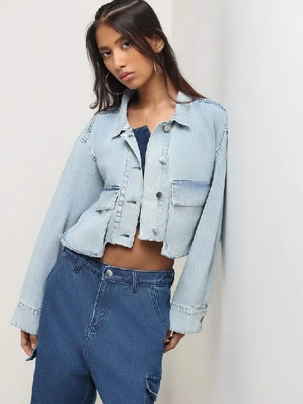 Fashion Pioneer Nuon Blue Short Denim Jacket