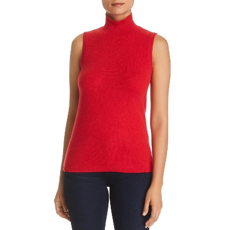 Retro Design Private Label Womens Cashmere Sleeveless Turtleneck Sweater