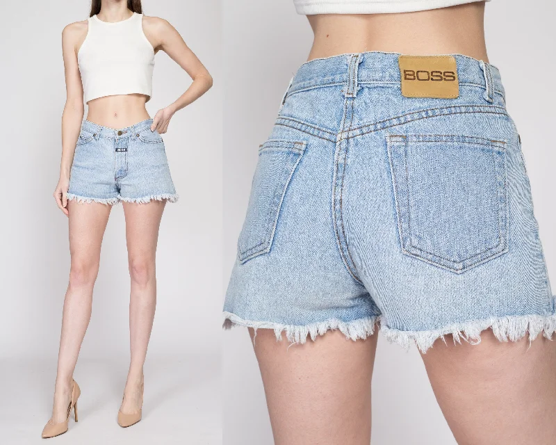 Street Fashion Small 90s Boss Light Wash Jean Shorts