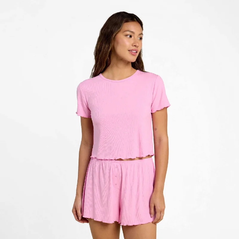 High-end Customization Mini Rib Tee | Bubblegum Pink