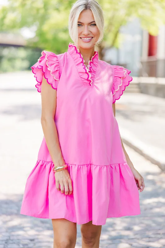 Goddess Outfit It's All A Game Pink Scalloped Dress