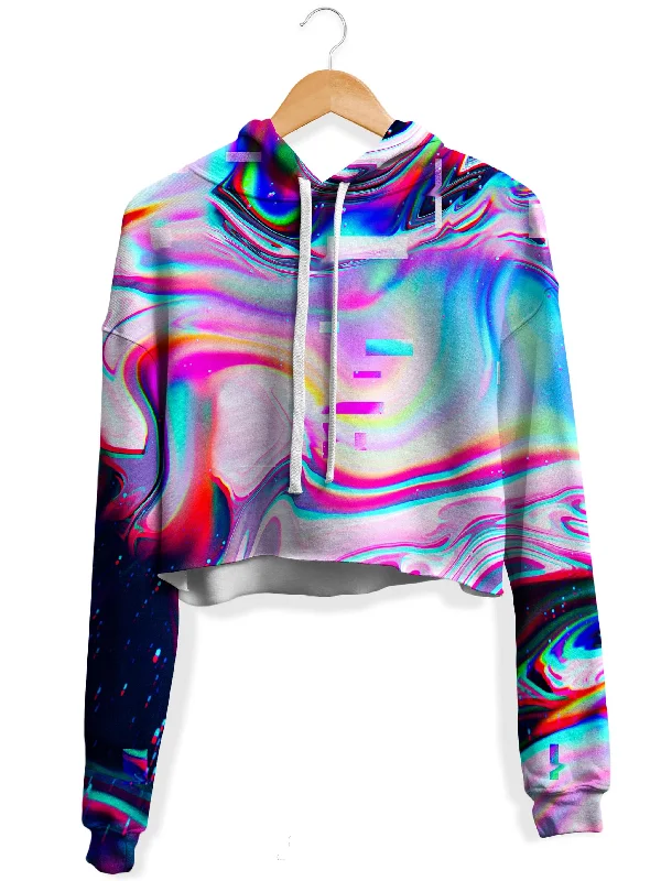 Fresh Wear Simulation Break Fleece Crop Hoodie