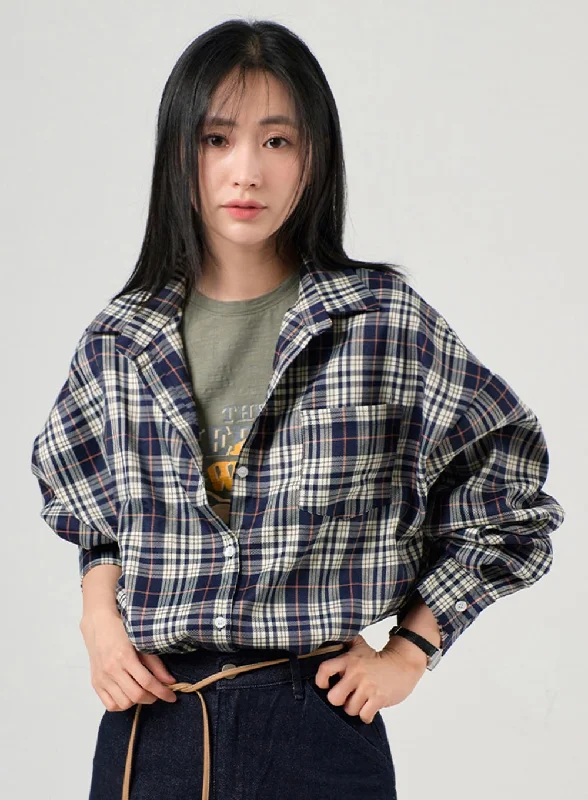 Fashion Expert Collared Checkered Shirt OF406