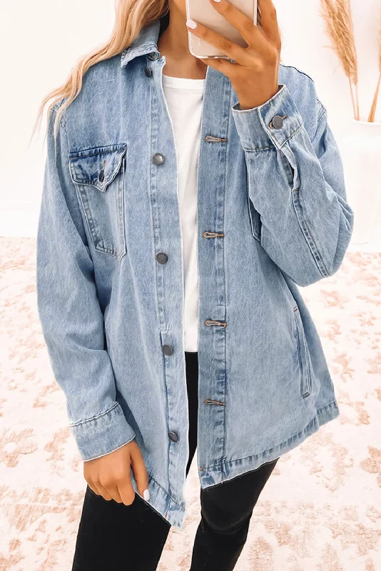 Lace Design Trendy Denim Jacket