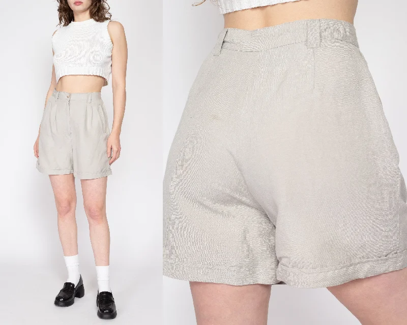 Sports Trend Medium 90s Linen Blend High Waisted Shorts 28"