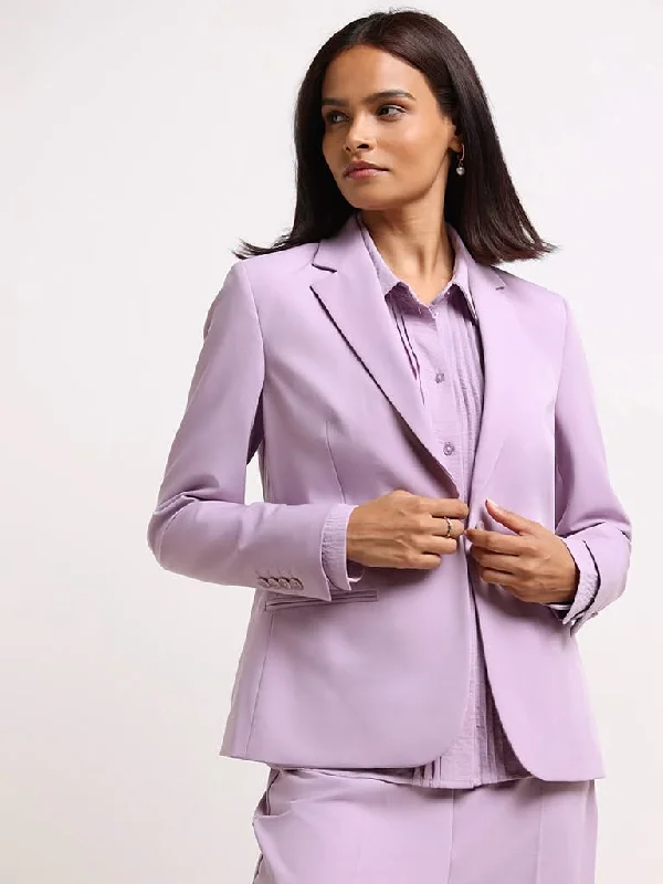 High-end Customization Wardrobe Lilac Relaxed-Fit Blazer