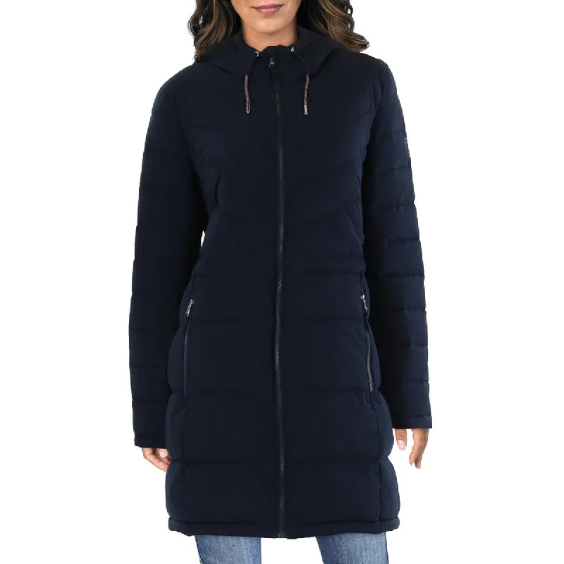 Integrated Design Tommy Hilfiger Womens Quilted Midi Puffer Jacket