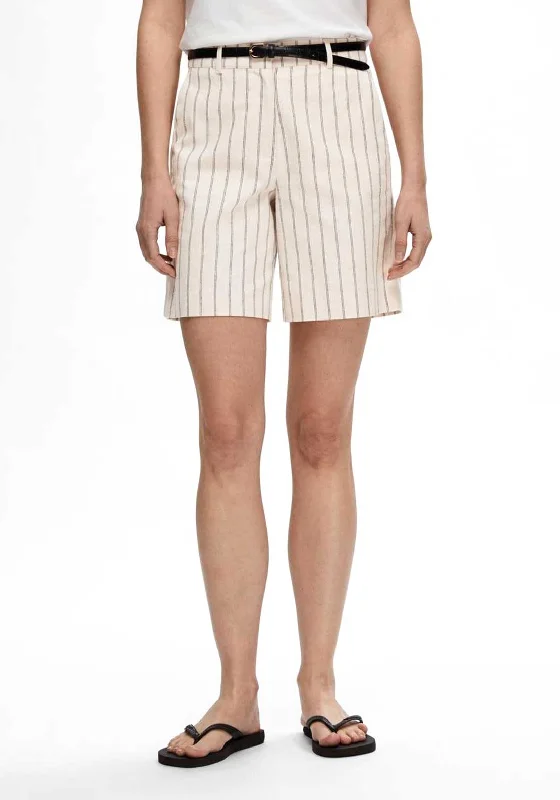 Fashion Pioneer Selected Femme Hilda Tailored Shorts, Sandshell