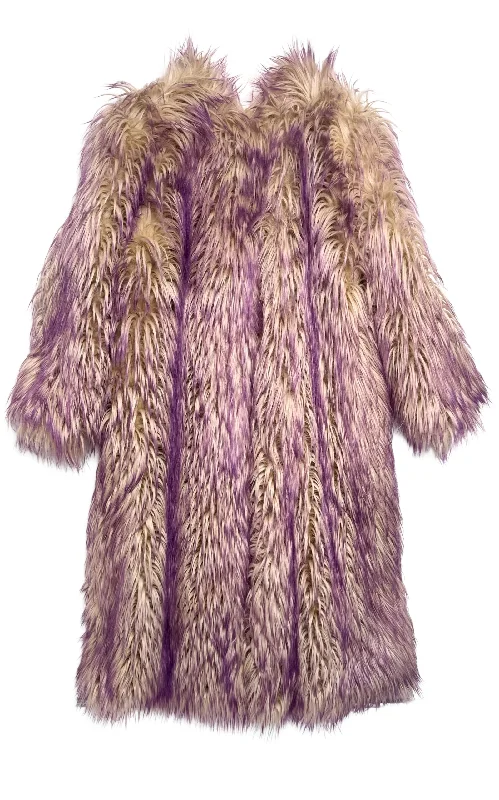 High-end Sense Faux Fur Coat with Contrast Colored Tips