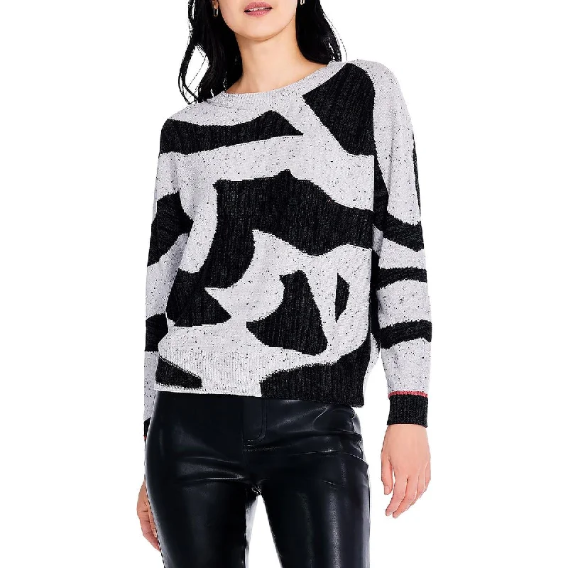 Fresh Wear Nic + Zoe Womens Printed Dolman Pullover Sweater