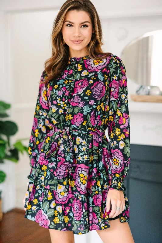 Fashion Wear Fate: Stick With It Black Floral Dress