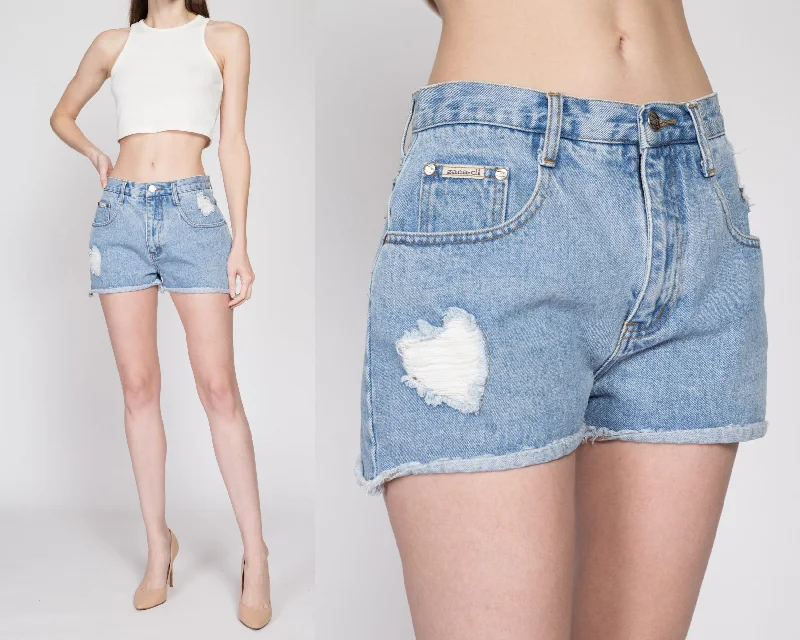 Celebrity Style Sm-Med 90s Frayed Heart Jean Shorts