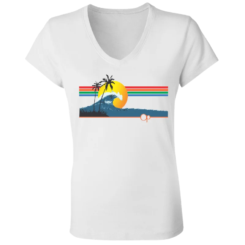 High Street Series Her Sunset Wave V-Neck Tee