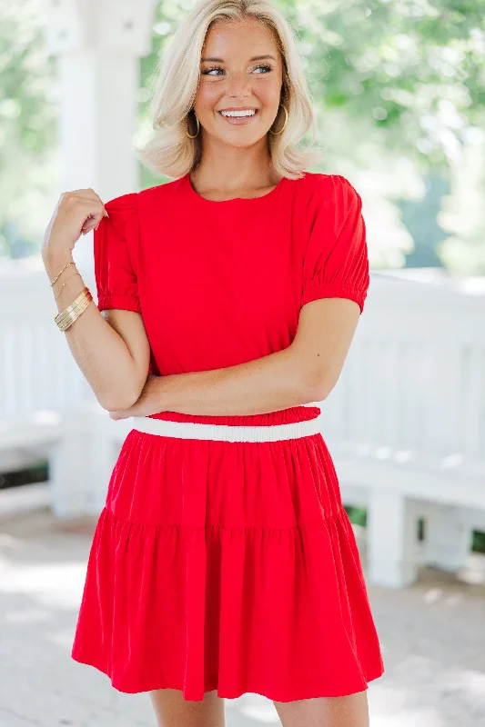 Fashion Touch Always And Forever Red Cotton Dress