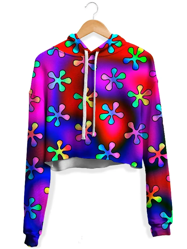 Bright Colors Hip Odyssey Fleece Crop Hoodie