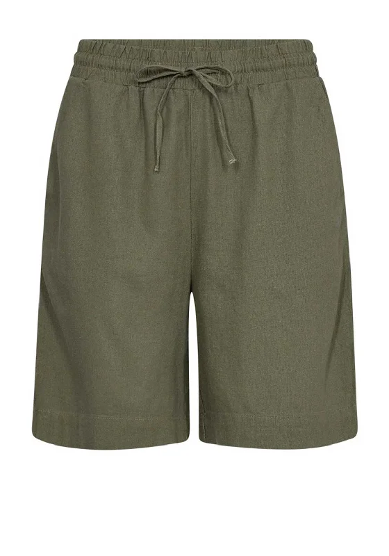 New Products Freequent Lava Linen Shorts, Deep Lichen Green