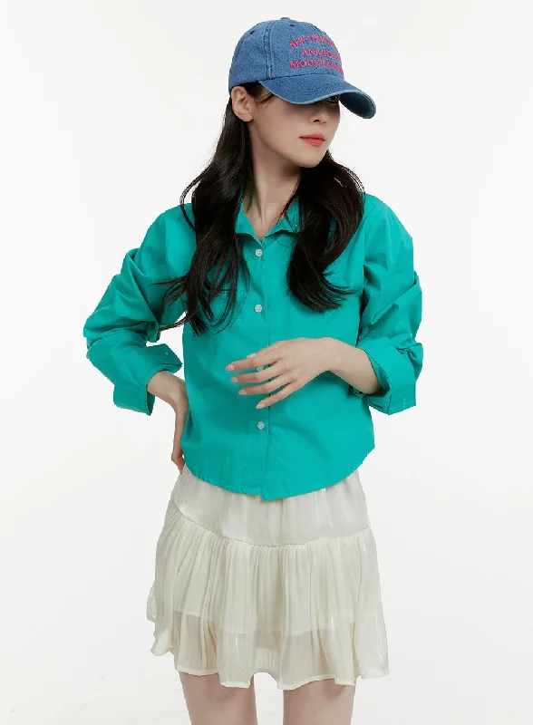 Trendy Comfort Collared Button-Up Shirt OA405