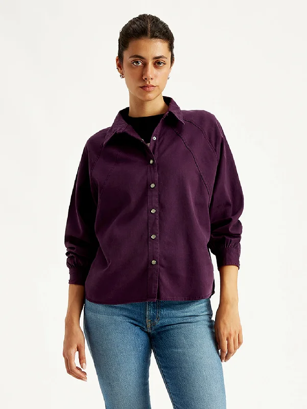 Luxury Classic Women's Solid Regular Fit Denim Shirt