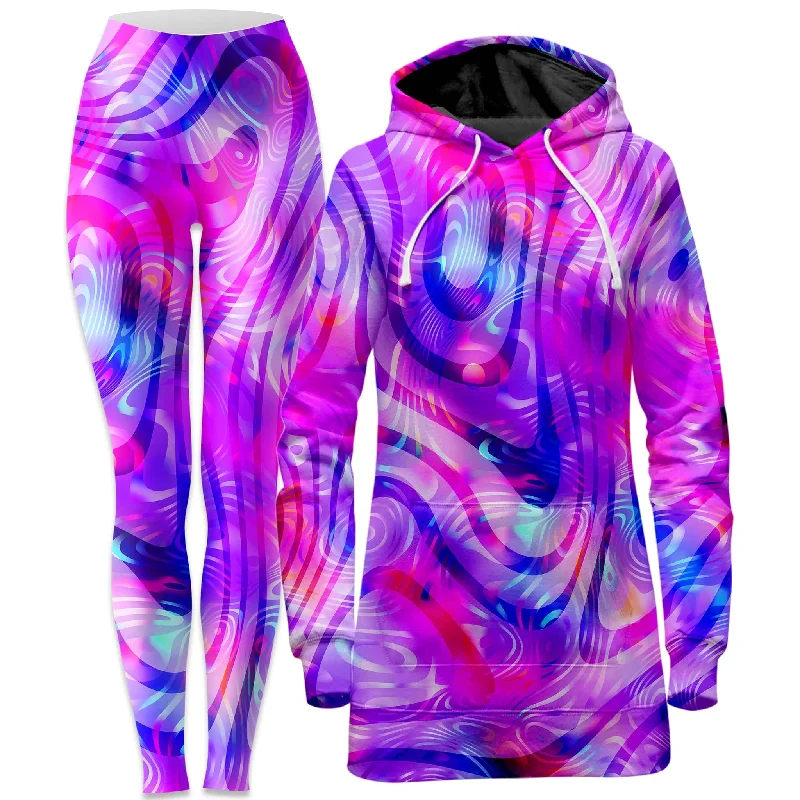 Summer Selection Dilated Hoodie Dress and Leggings Combo