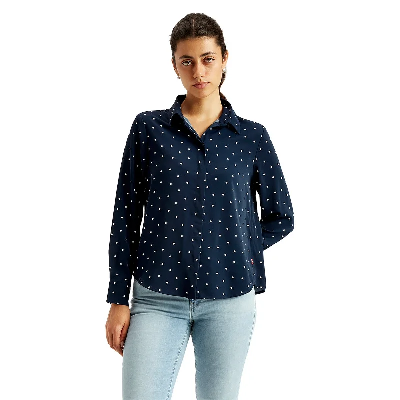 High Street Fashion Women's Polka Dot Regular Fit Shirt