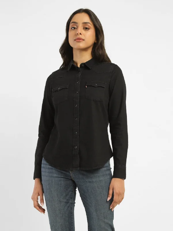 Elegant Series Women's Solid Spread Collar Shirt