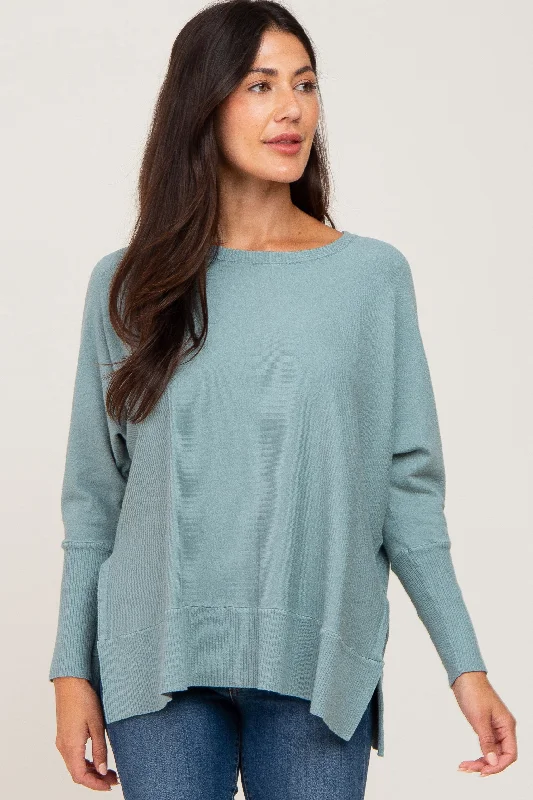 Soft Fashion Jade Dolman Sleeve Side Slit Sweater