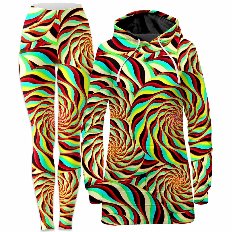 Fashion Pioneer Pineal Swirl Hoodie Dress and Leggings Combo