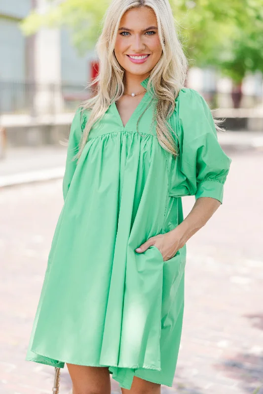 Effortless Style Serve You Well Green Babydoll Dress