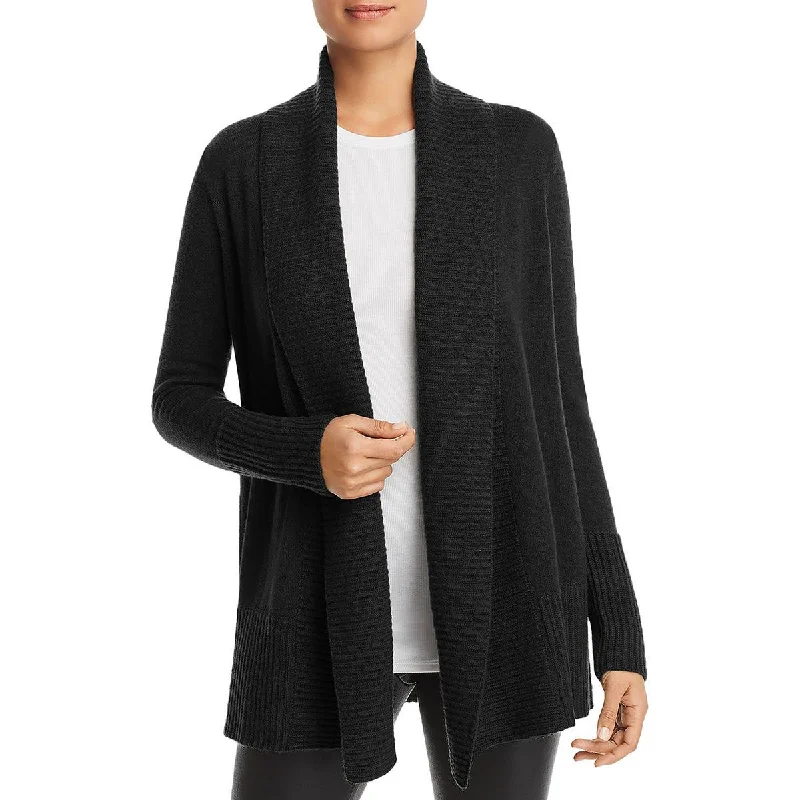 Simple Design Private Label Womens Cashmere Ribbed Trim Cardigan Sweater