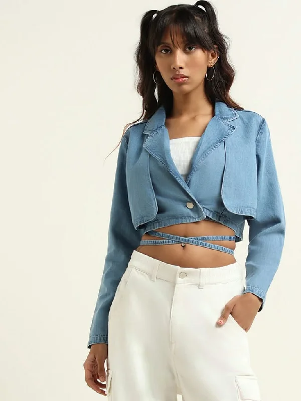 Classic Choice Nuon Blue Tailored Cropped Jacket