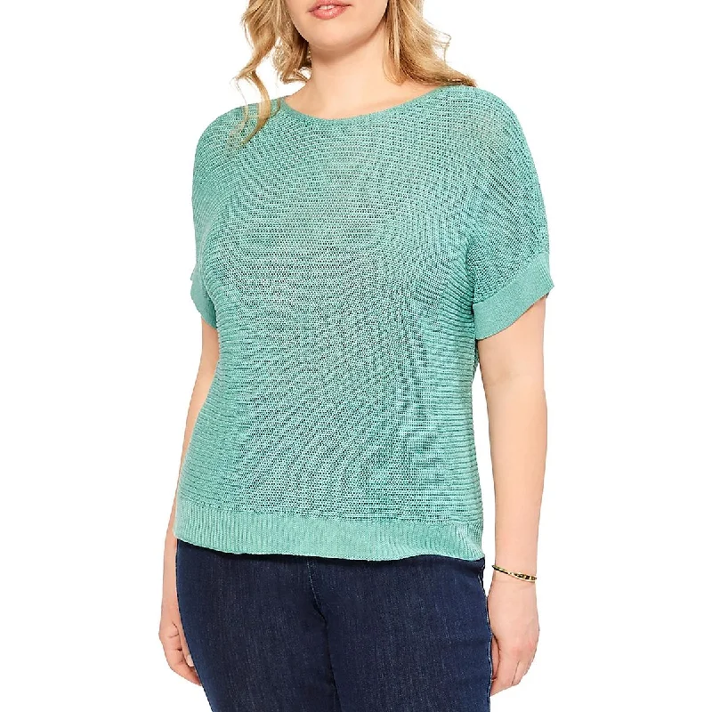 Retro Design Nic + Zoe Womens Crochet Knit Pullover Sweater