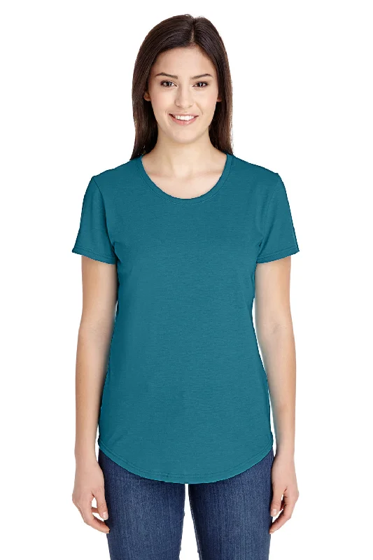 Minimal Classic Gildan Womens Short Sleeve Crewneck T-Shirt - Heather Galapagos Blue - Closeout